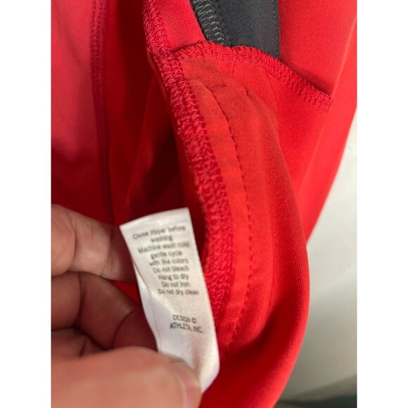 Athleta Red Full-Zip Womens Performance Jacket W/ Thumbholes & Back Reflective D - Picture 11 of 11